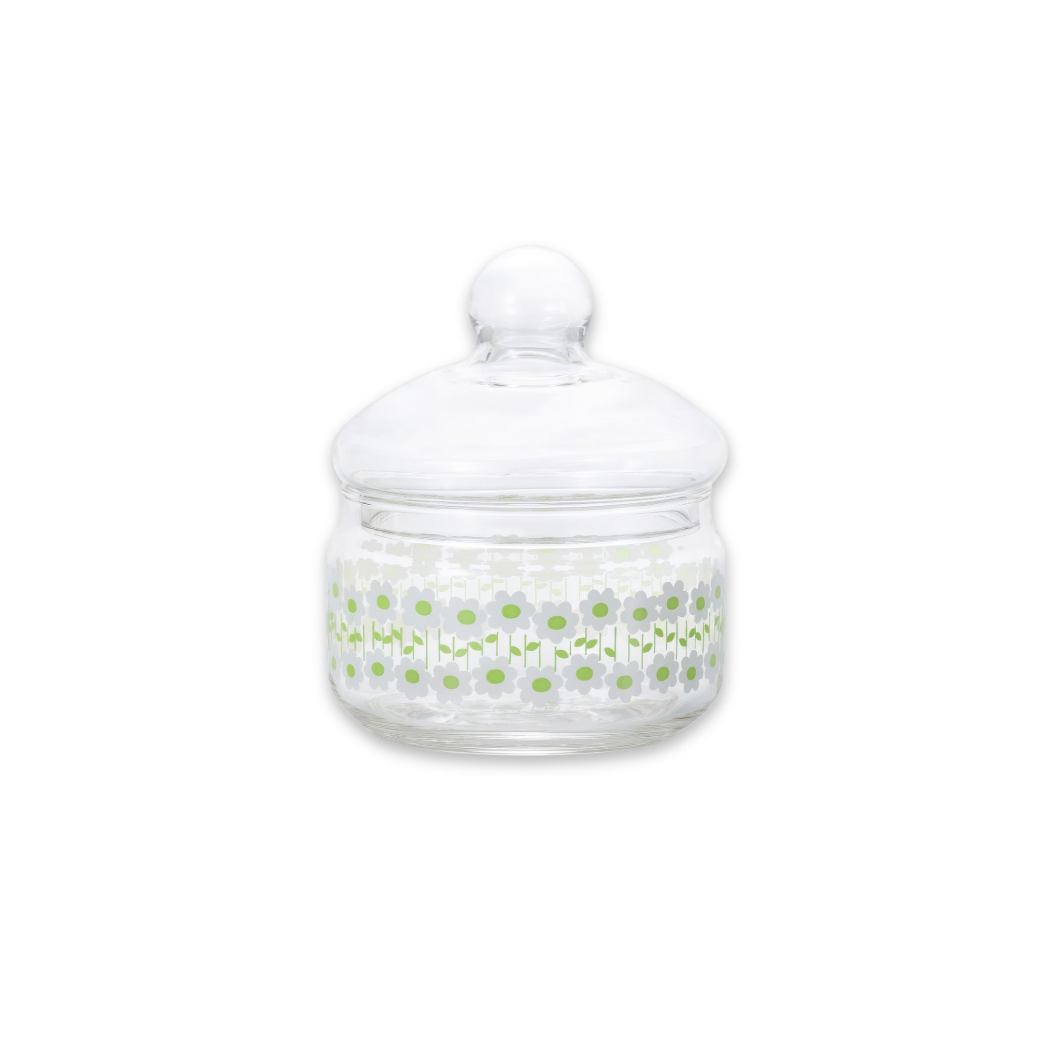 Aderia retro candy jar 360 in the Baby's Breath design
