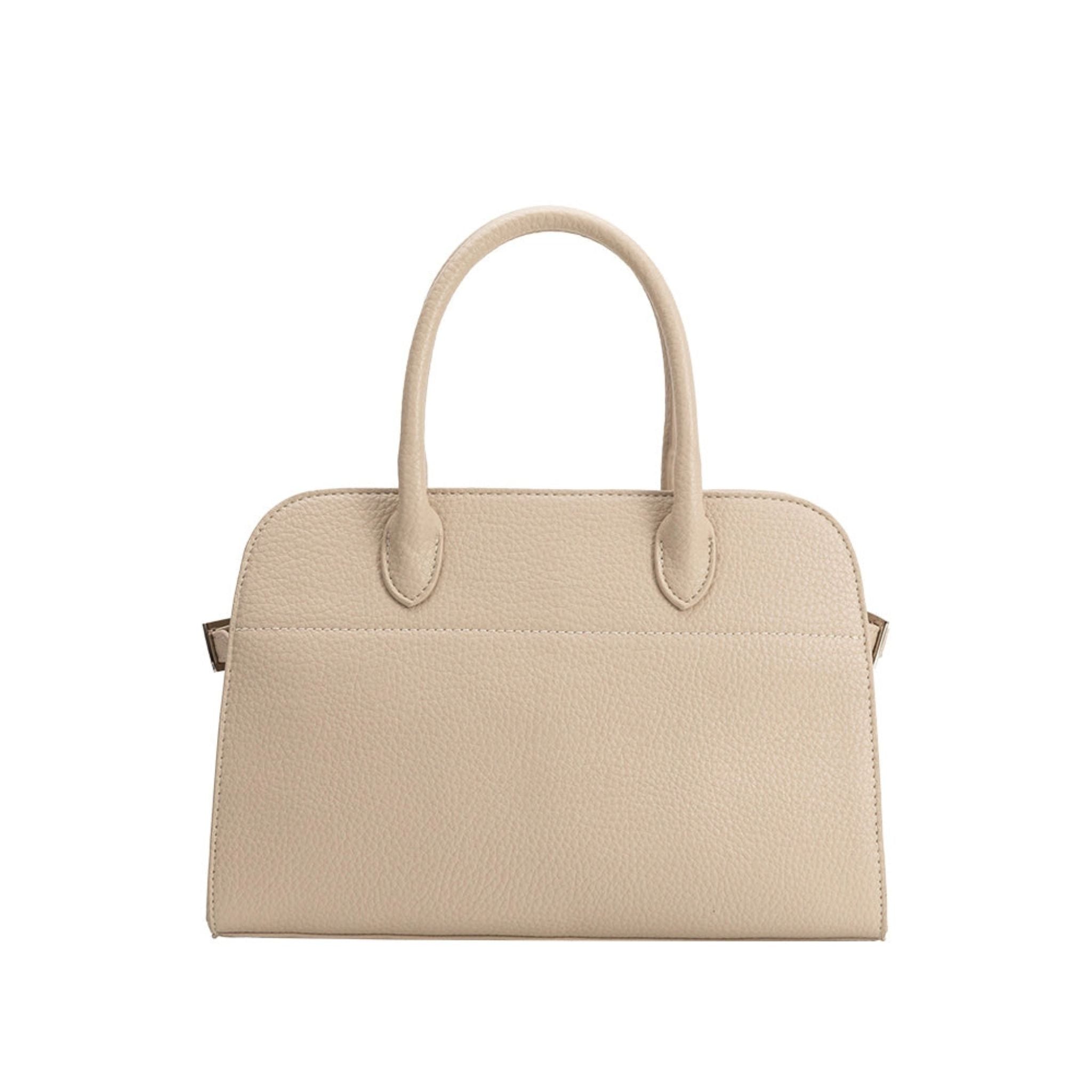 Beige handbag on a white background