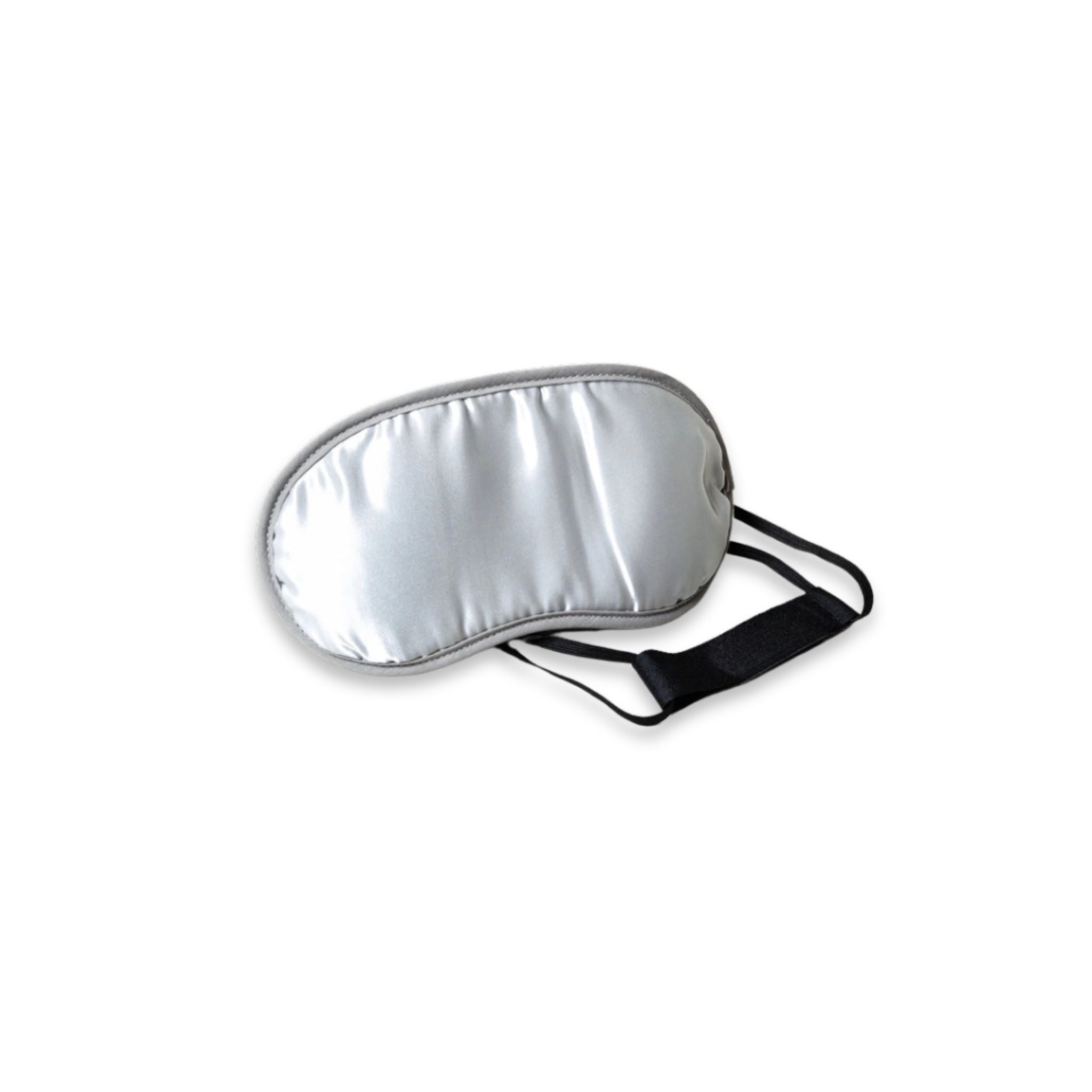 Angled view of the full binchotan charcoal eye mask including the black strap