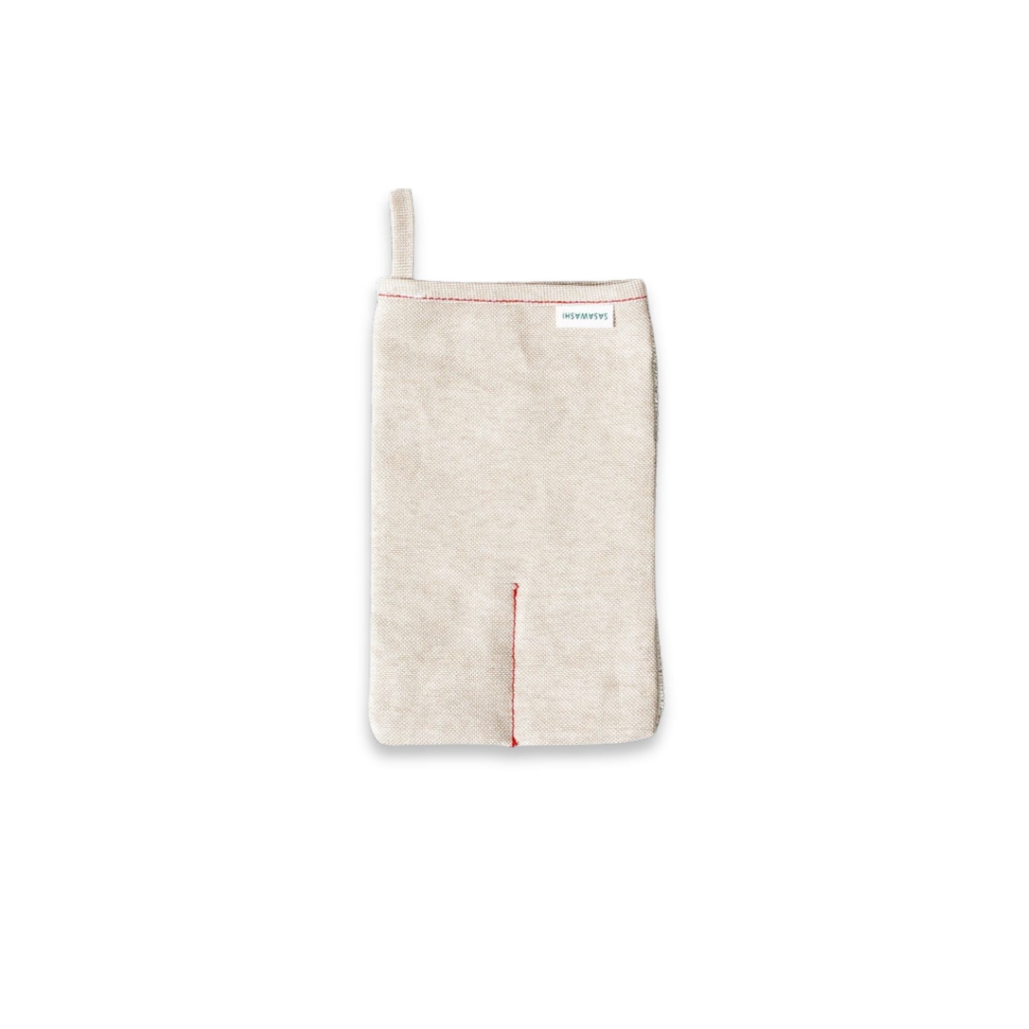 Bottom side view of the Sasawashi Body Scrub Mitt