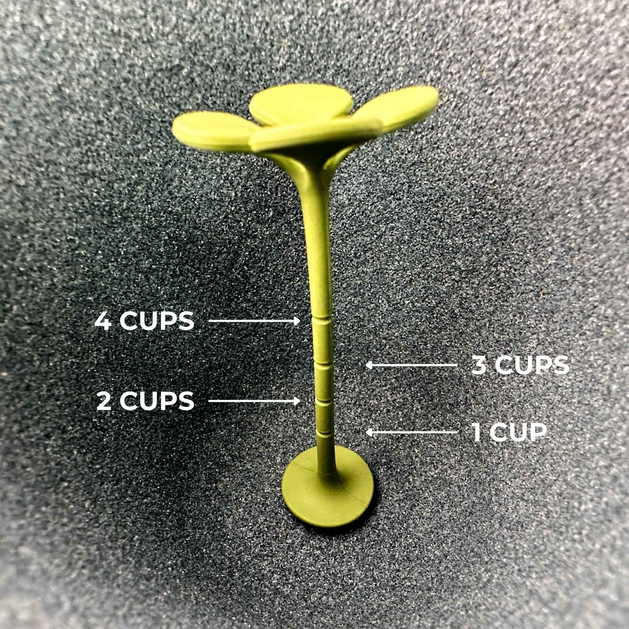 Closeup view of the Kinome coffee filter green measurement tool demonstrating the measurement details