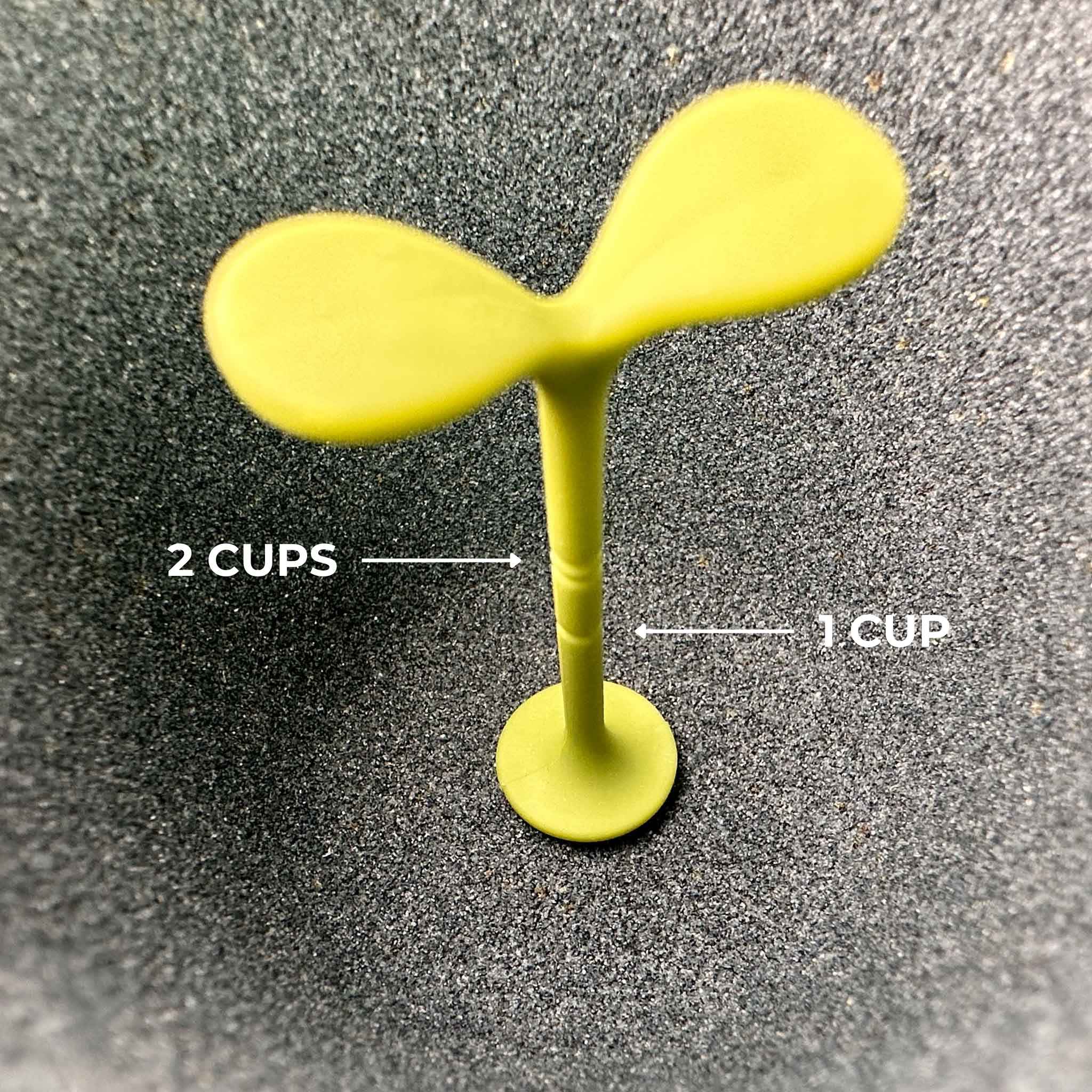 Closeup view of the Kinome coffee filter green measurement tool demonstrating the measurement details
