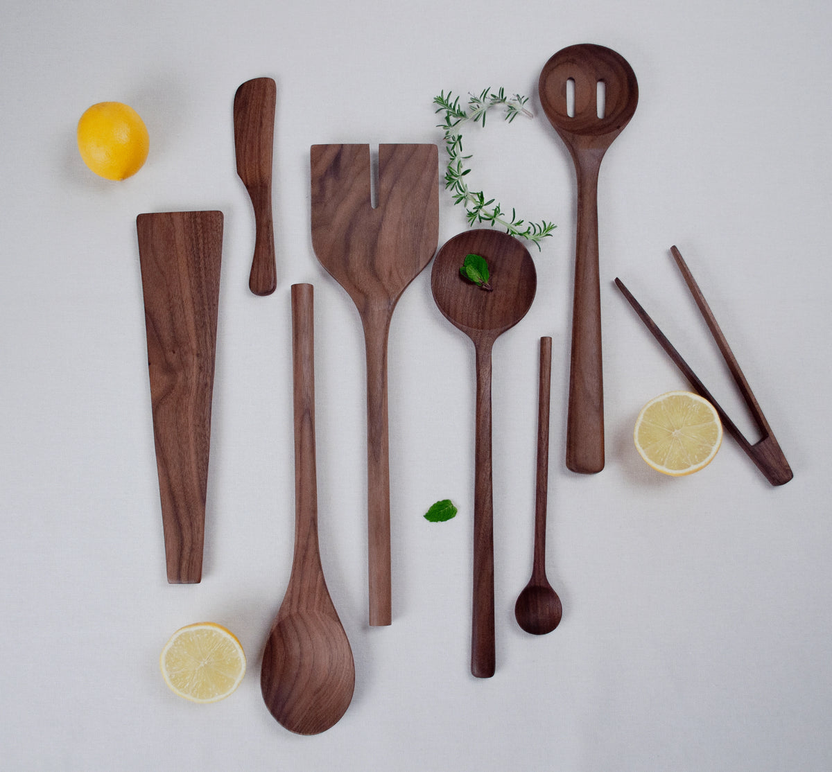 12" Walnut Wooden Slotted Spoon