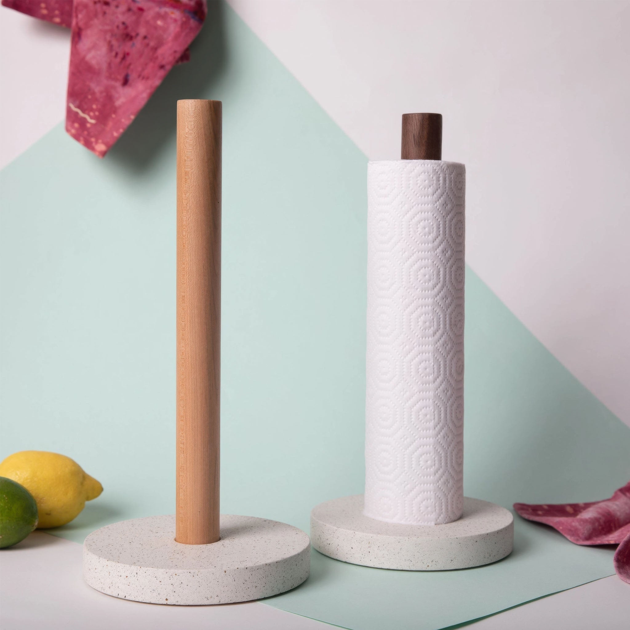 Paper Towel Holder | White Terrazzo