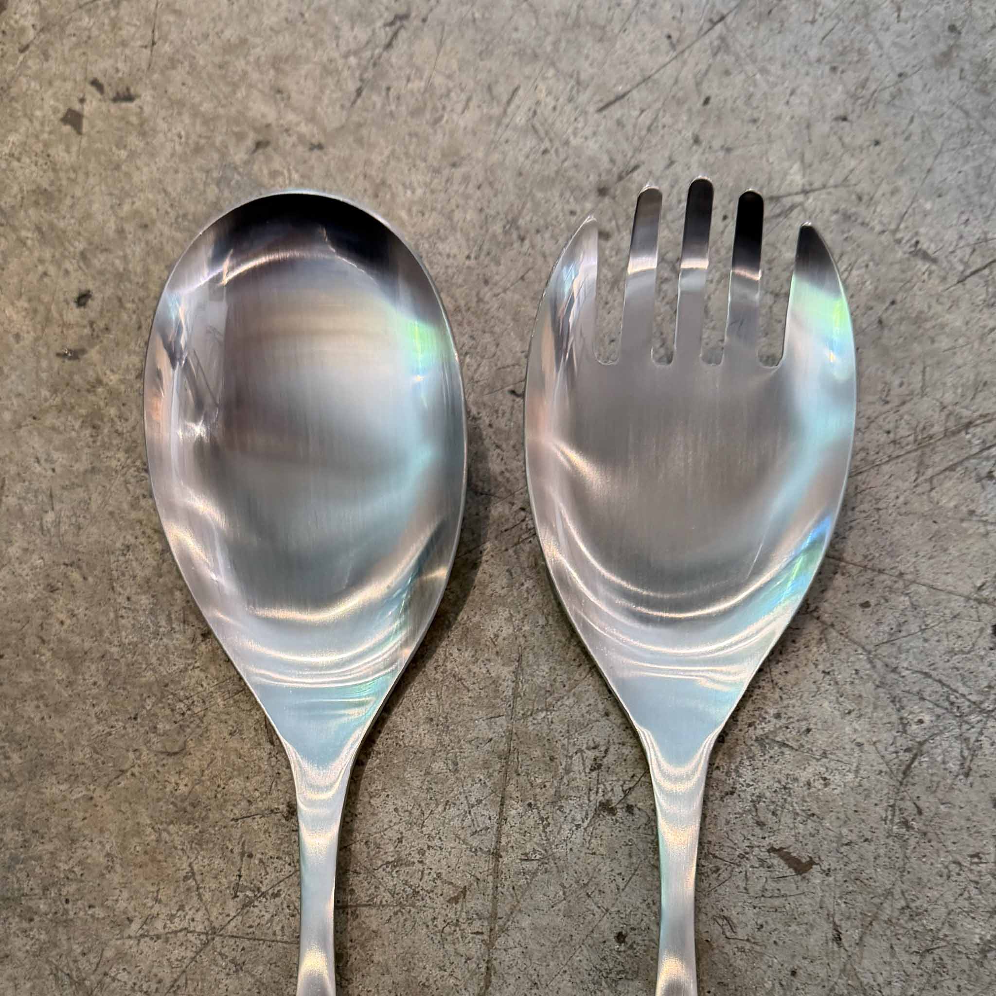 Sori Yanagi Stainless Steel Serving Spoon + Fork