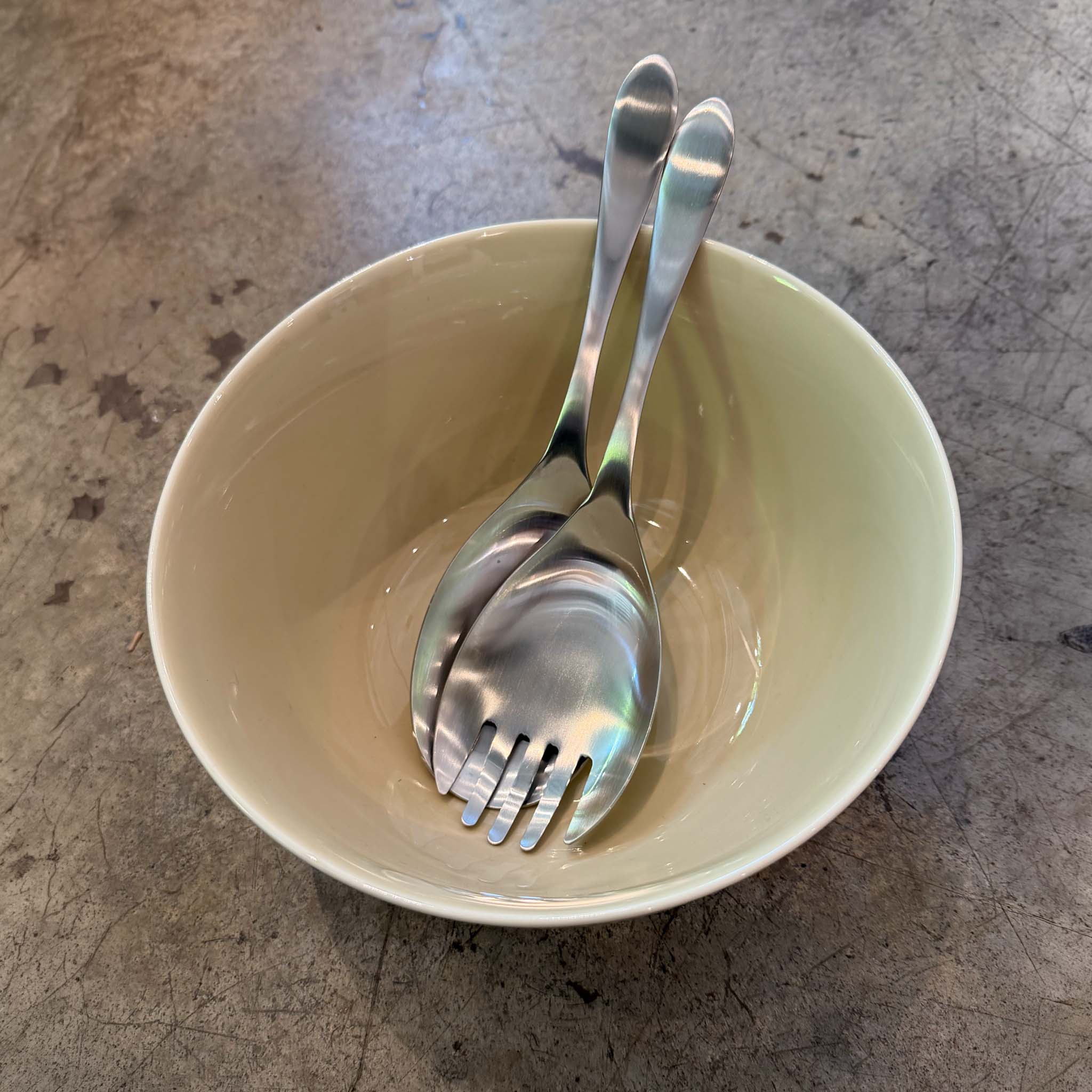 Sori Yanagi Stainless Steel Serving Spoon + Fork