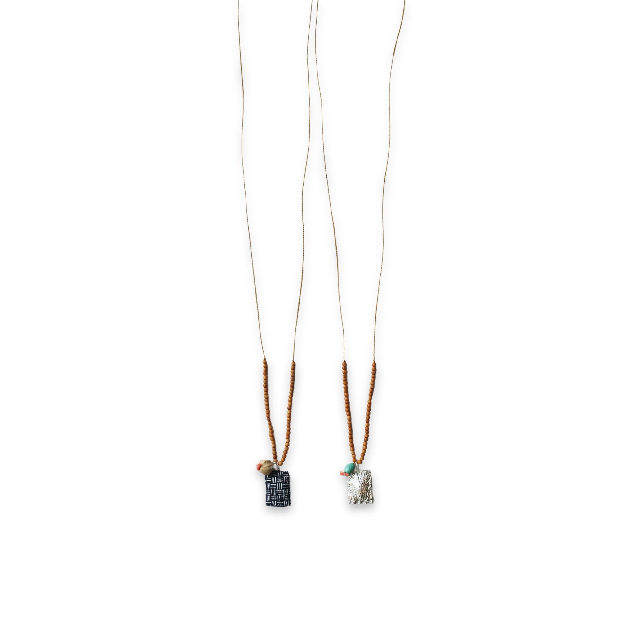 image of two see real flowers necklace trinket