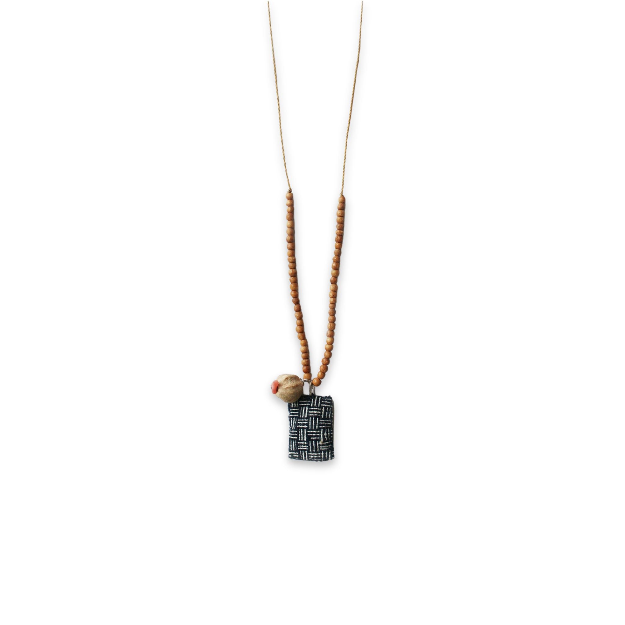 close up image of see real flowers necklace trinket indigo color