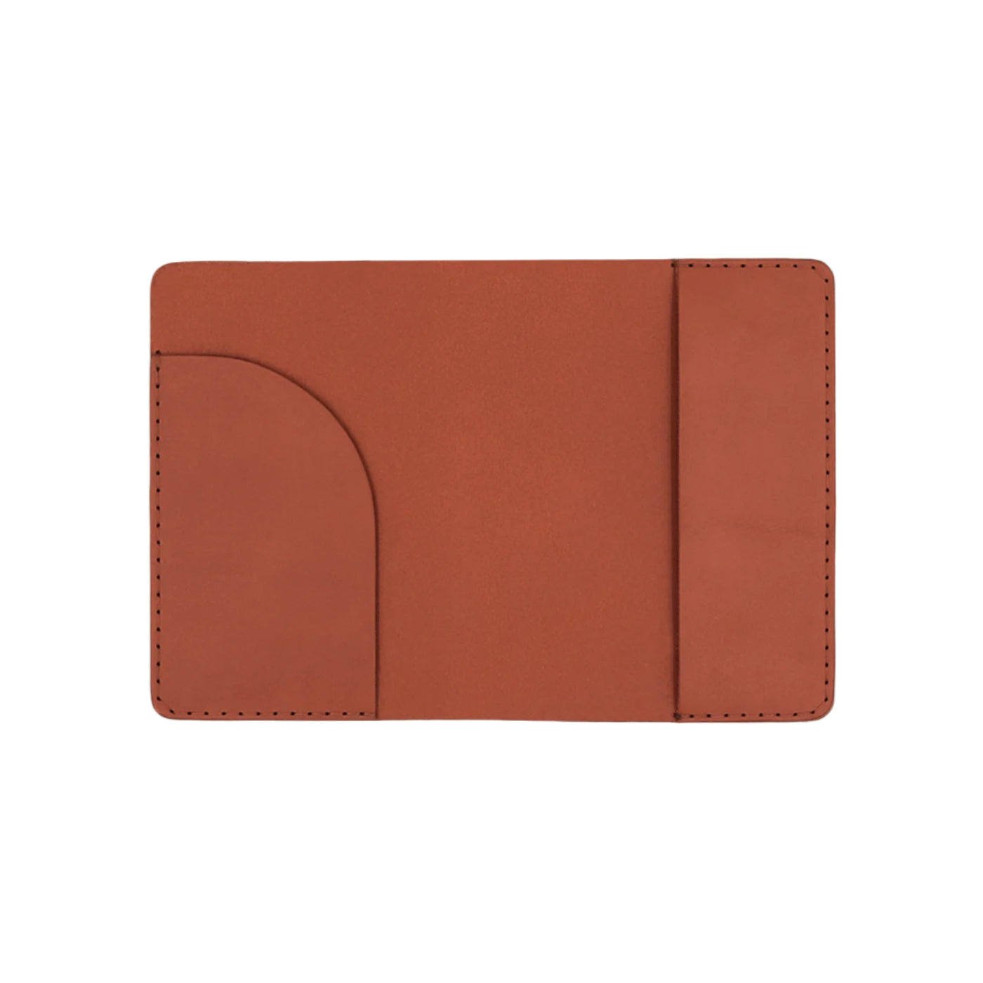 Woolley Made's Passport cover opened full in color brown