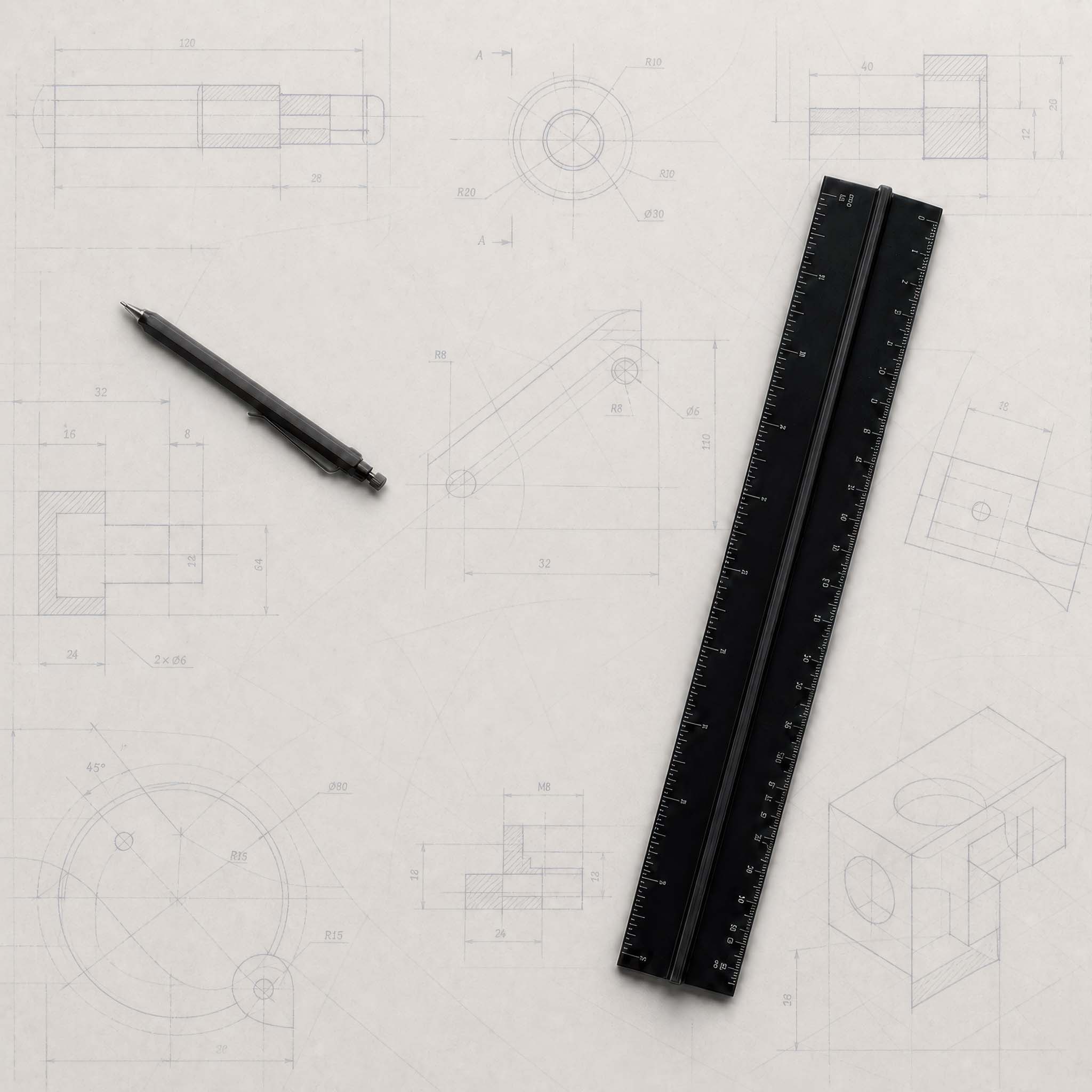Artist Ruler and Paperweight