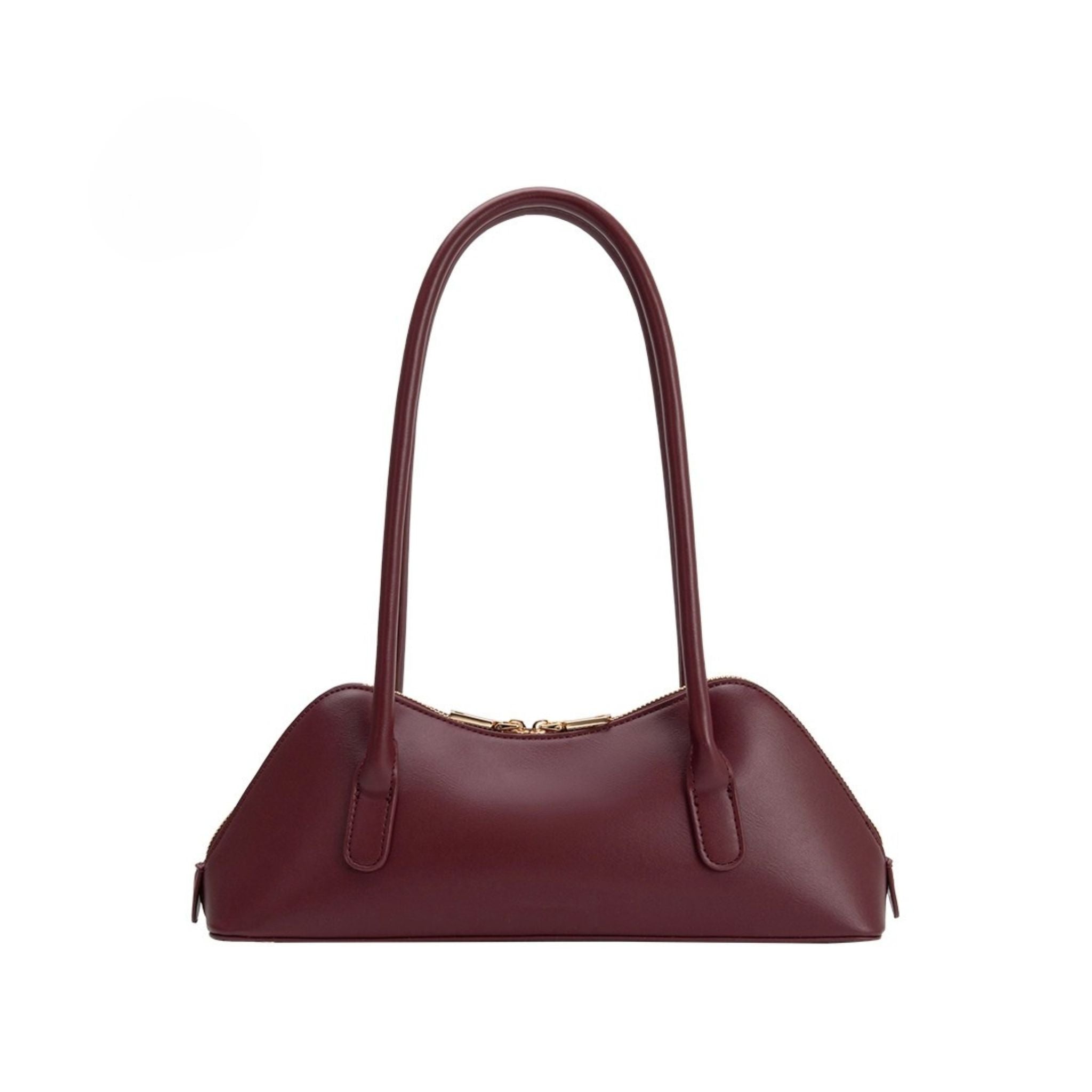 The Dakota burgundy handbag on a white background