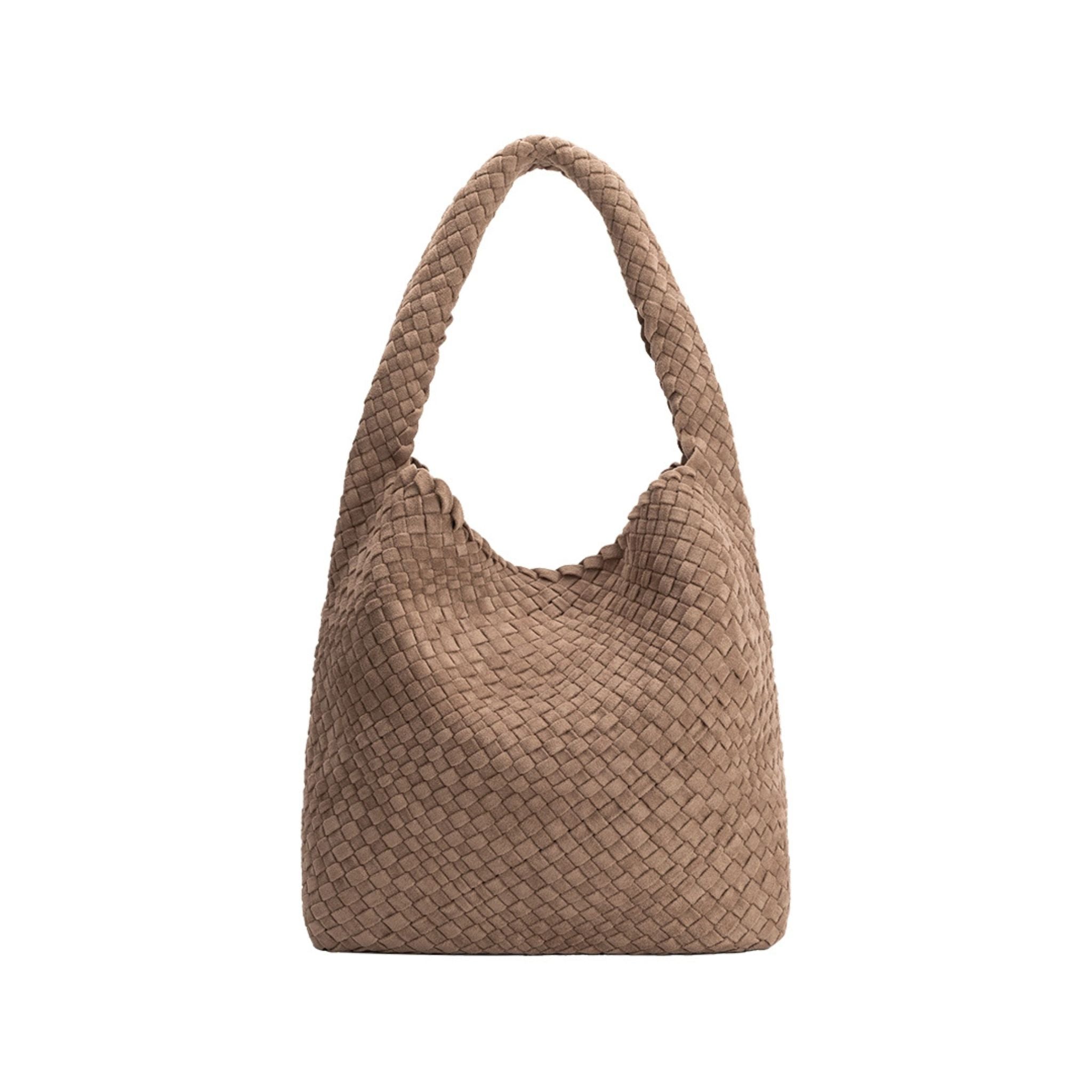 Johanna vegan suede in clay handbag on a white background