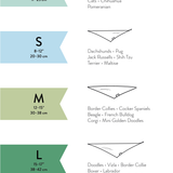The Paws size guide for bandanas