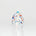 Colorful speckled glass wind chime on a white background