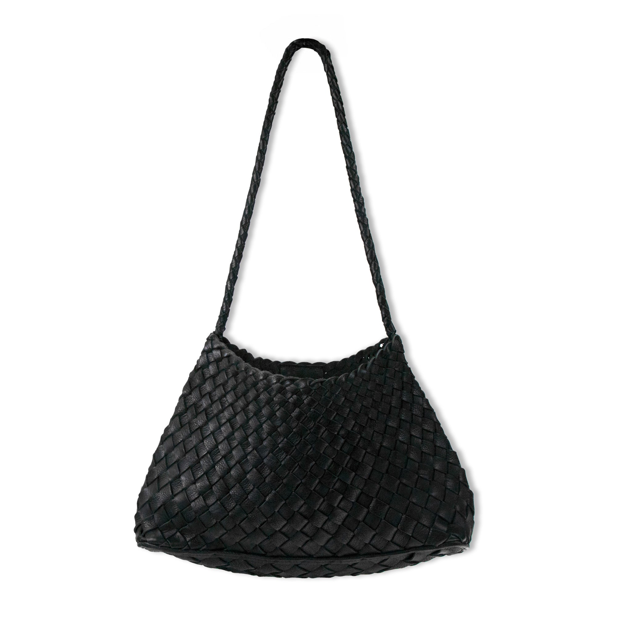 Full front image of the Palar Leather Bag in black