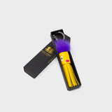 Min & Mon's Markets - Callie Marie Mayne - Light Yellow Leather and Purple Fur Keychain in its retail packaging box