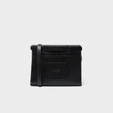 Back of Min & Mon's Vali Crossbody Small Animal Print Leather Bag - Eyes Applique Adjustable Handle