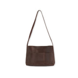 Brown mini bonarda tote on a white background