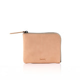 hmny's compact wallet in natural on a white background