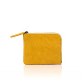 hmny's compact wallet in yellow on a white background