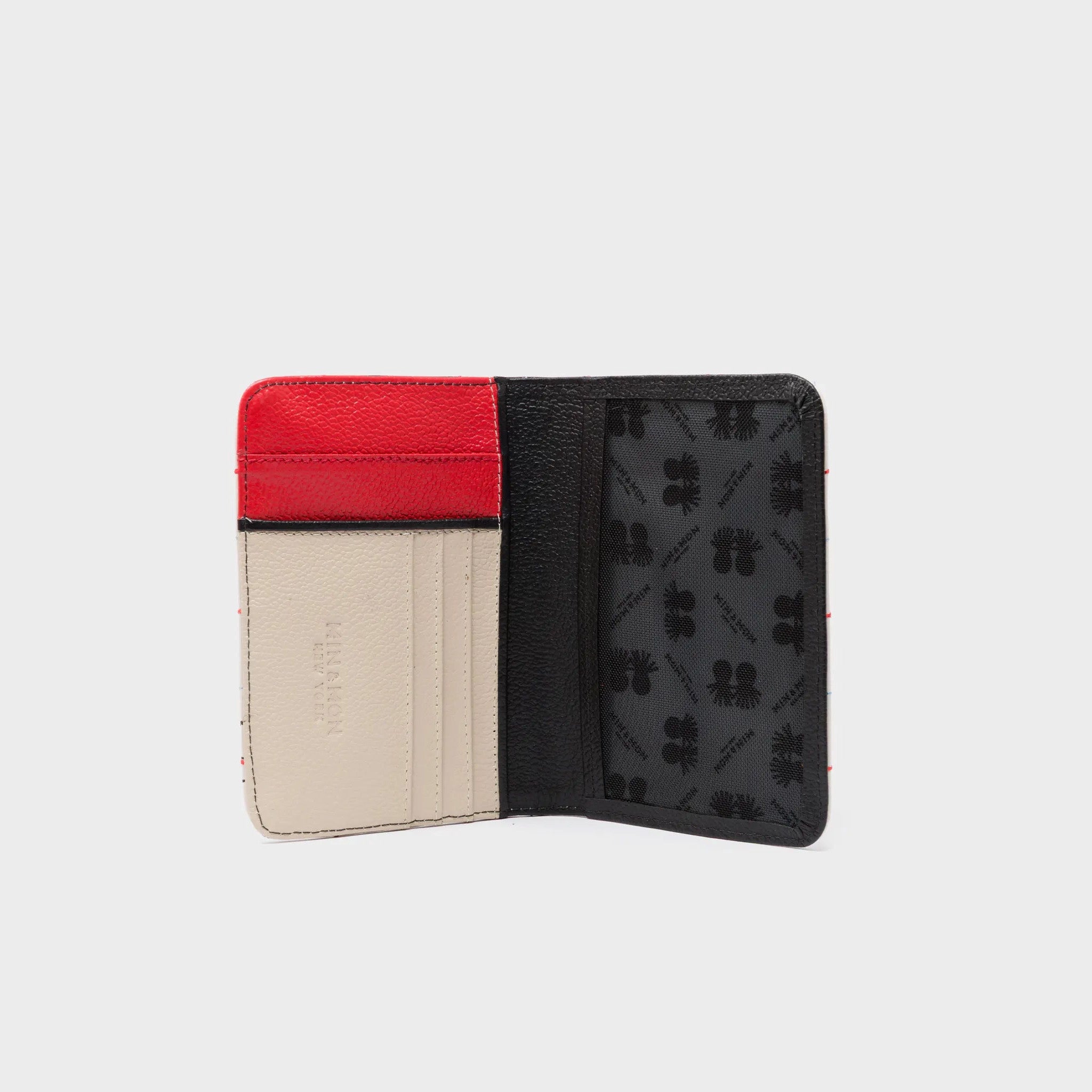 Inside of Min & Mon's Frida Cream Leather Passport Cover - Lovestitch Design