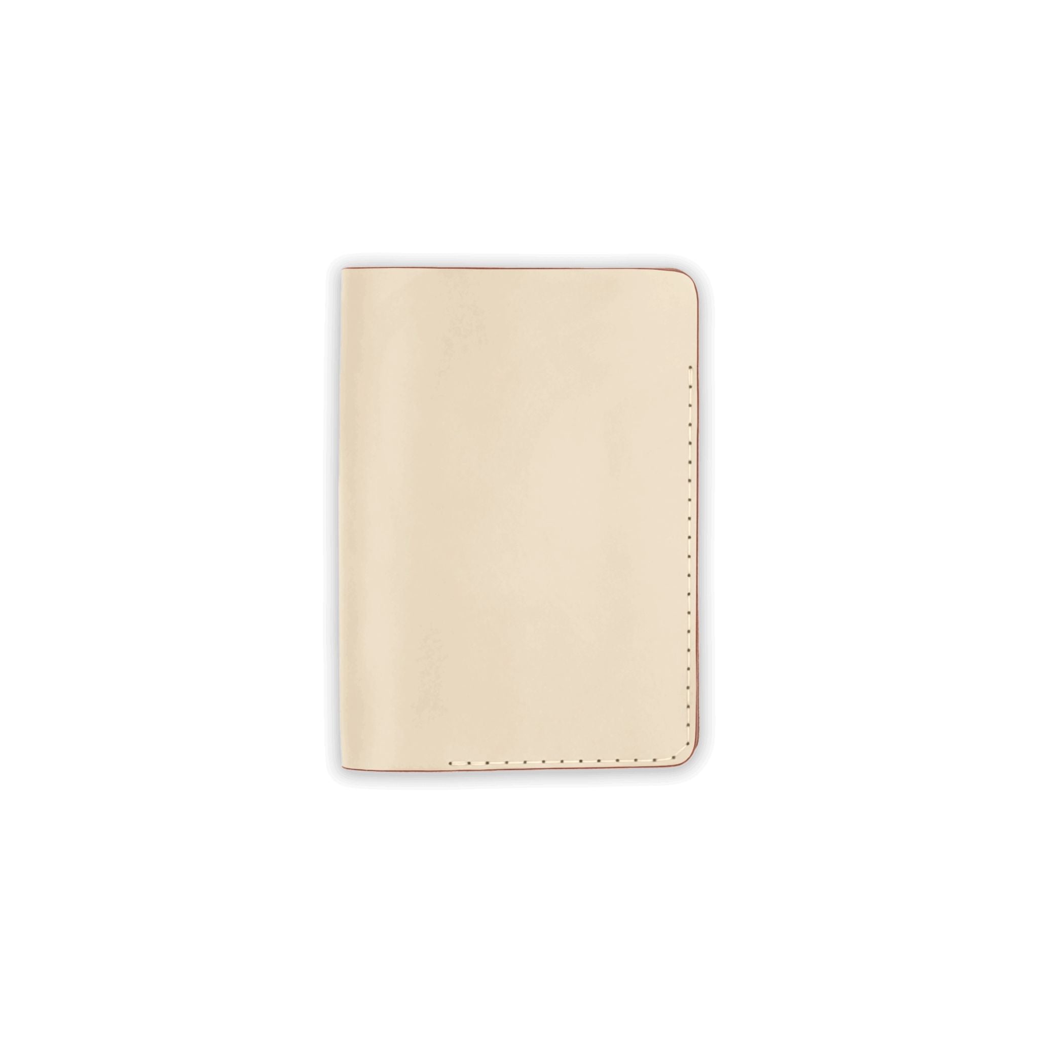 Ivory leather passport cover on a white background