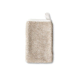 Textured Sasawashi body-scrub mitt on a white background