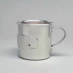 image of beehive silver babycup with whale design