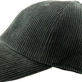 Dark gray corduroy baseball cap on a white background