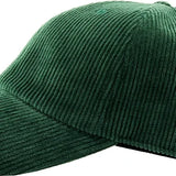 Green corduroy cap on a white background