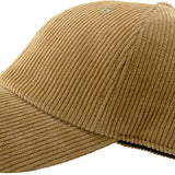 Khaki corduroy cap on a white background