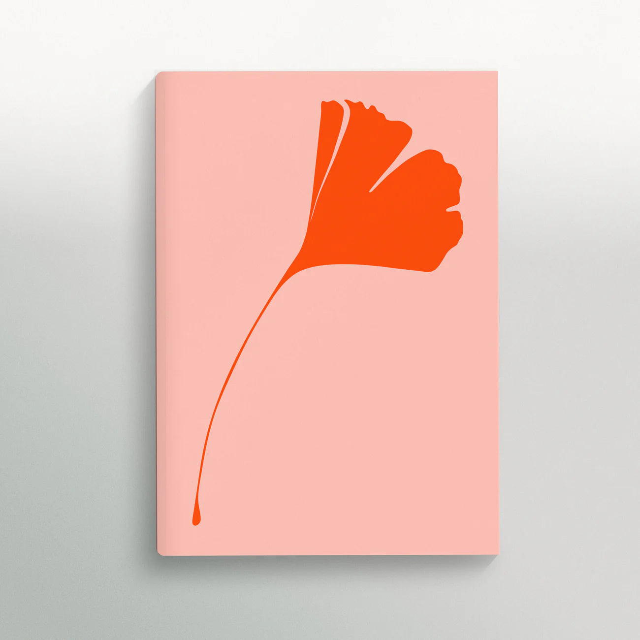 image of common modern ginkgo pop notebook with red  pink design