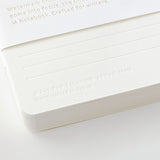 Close up of the minimalist iA notebook for writers  on a white background.