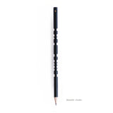 Black pencil with unique design on a white background