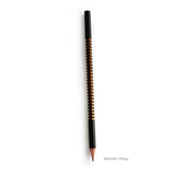 Black pencil with unique design on a white background