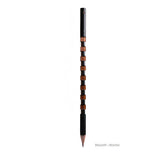 Black pencil with unique design on a white background