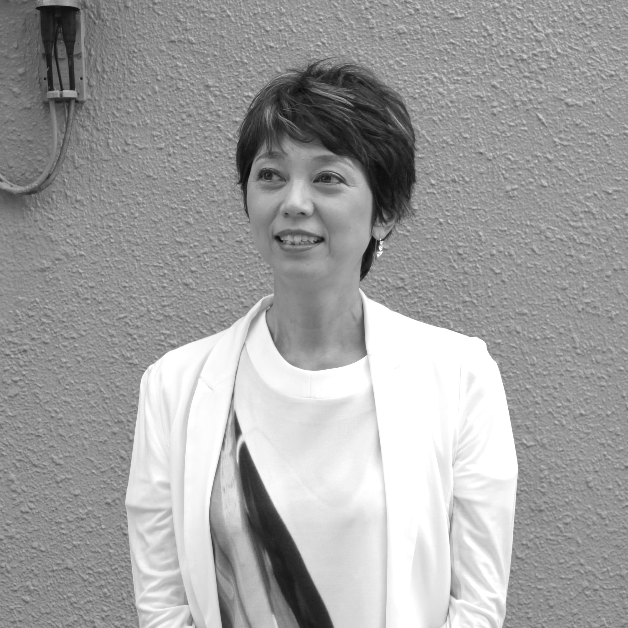 Black and white profile picture of designer Eriko Kasahara