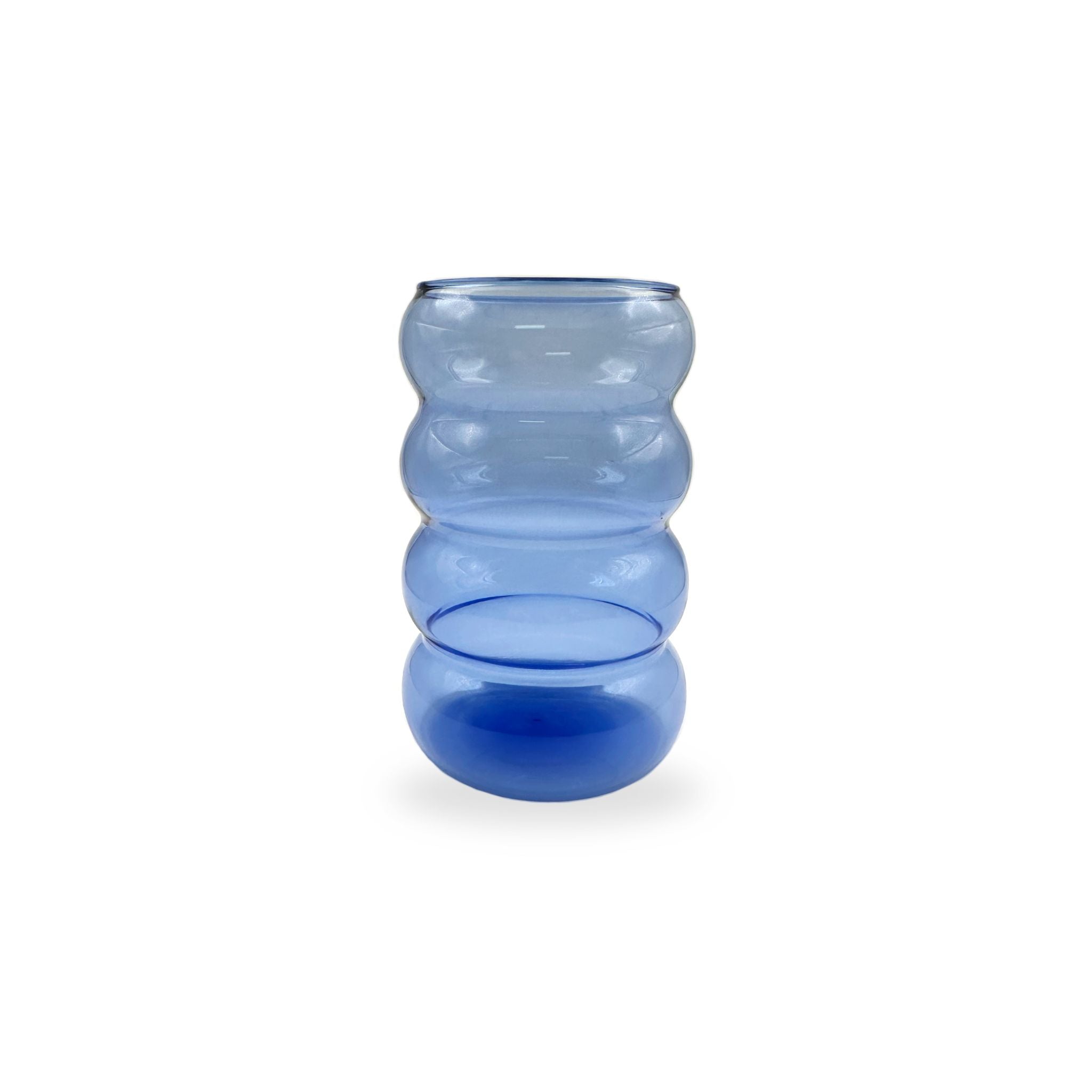 Full image of the Trece Cielos Wavy Drinking Glass in Blue