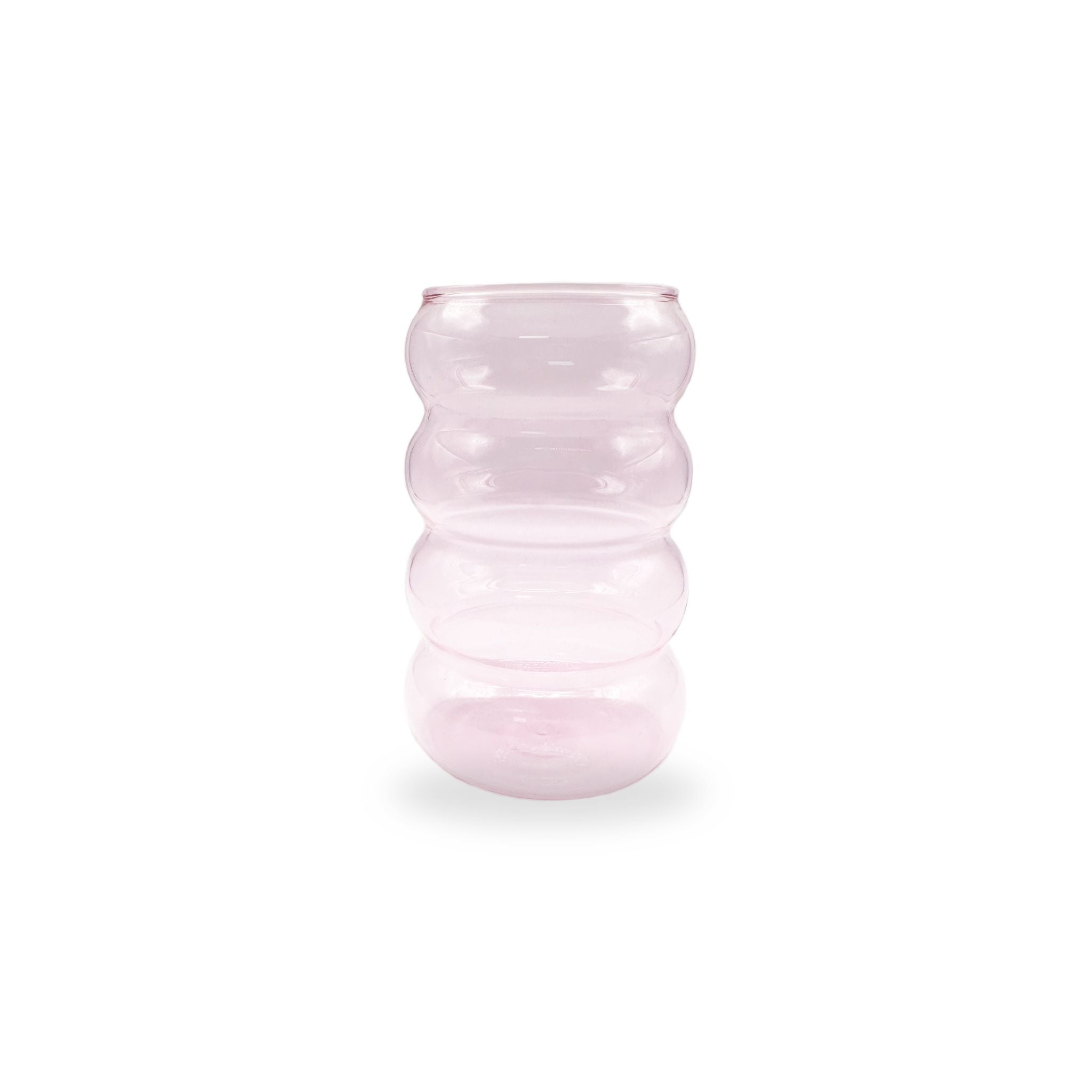 Full image of the Trece Cielos Wavy Drinking Glass in Pink