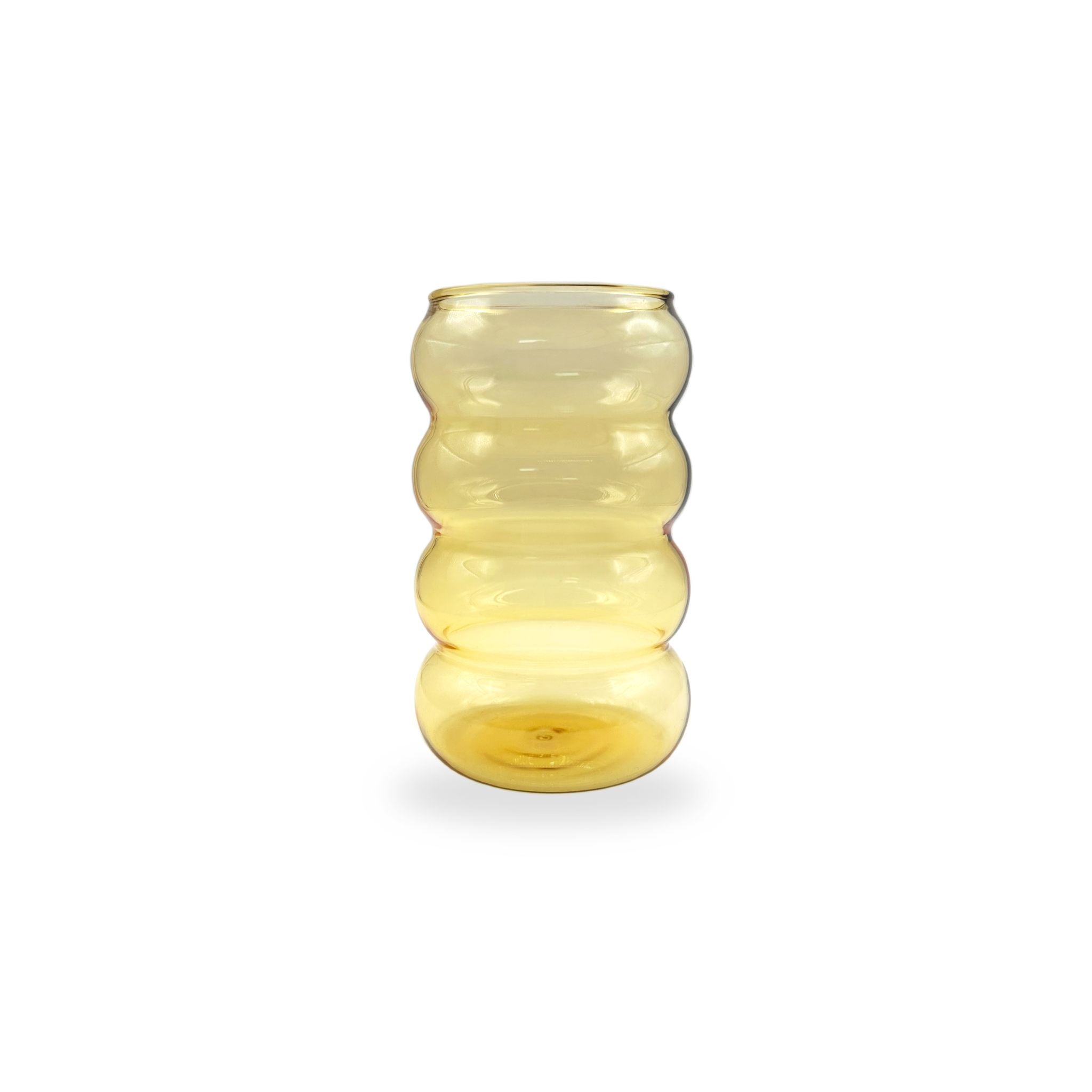 Full image of the Trece Cielos Wavy Drinking Glass in Yellow