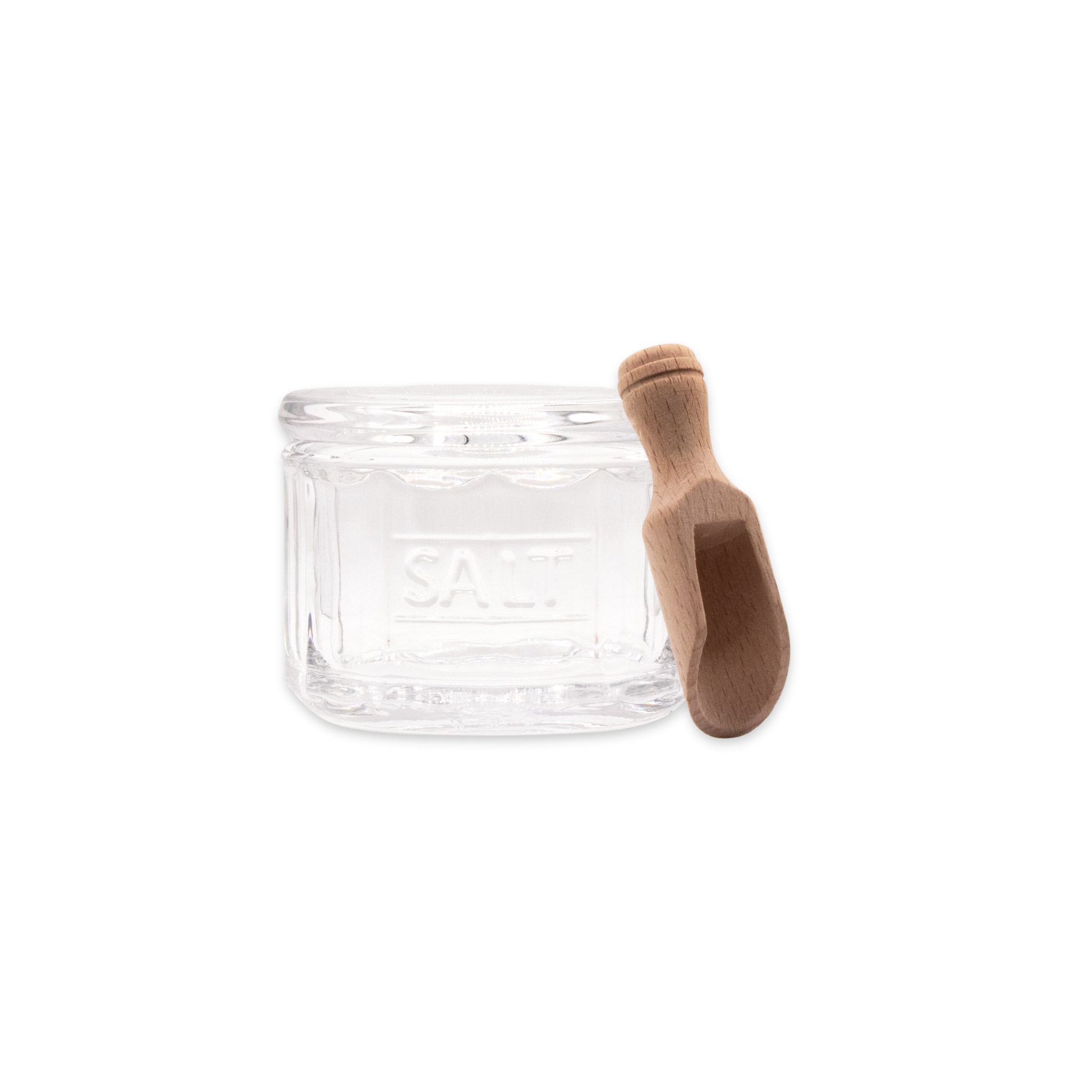 image of home eat drink earth nest salt dish open with wooden scoop 