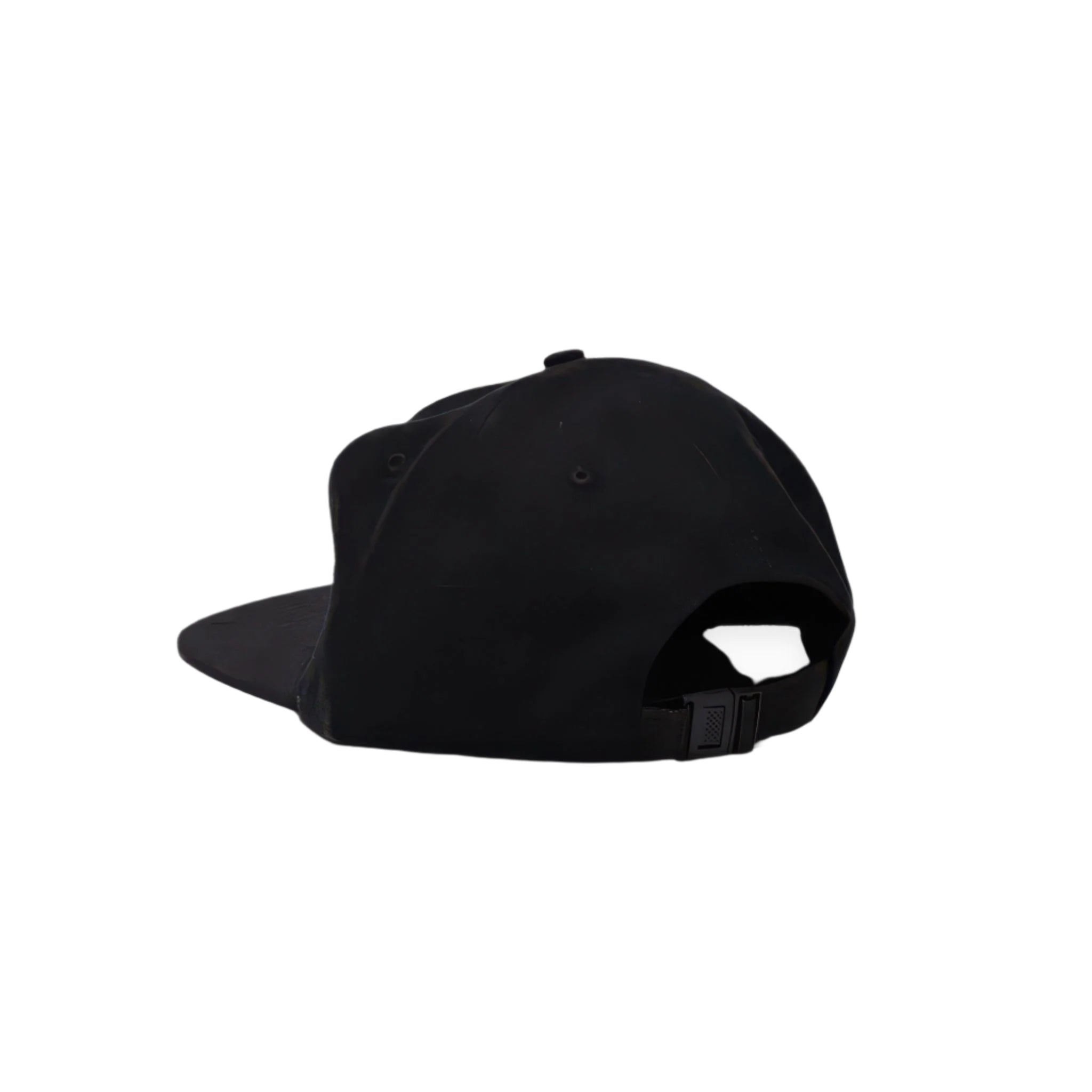 Back side view of the linen NY hat in black