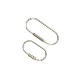 Side by side top view of the O Key Ring in steel in sizes small and large