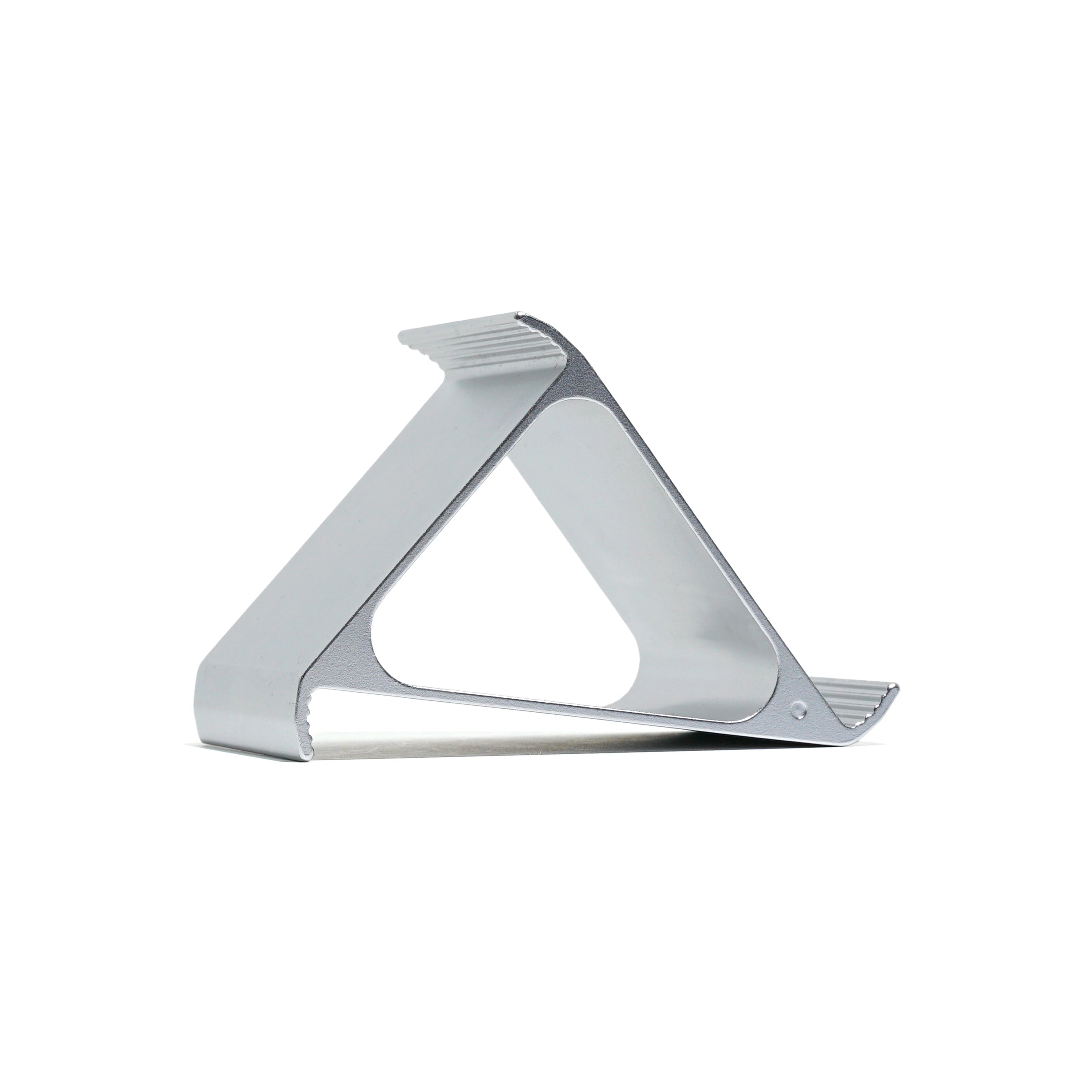 Side view of the 55-66-88 mobile phone stand in silver glass bead