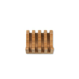 Slanted wooden soap dish on a white background