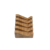 Side view of the slanted wooden soap dish