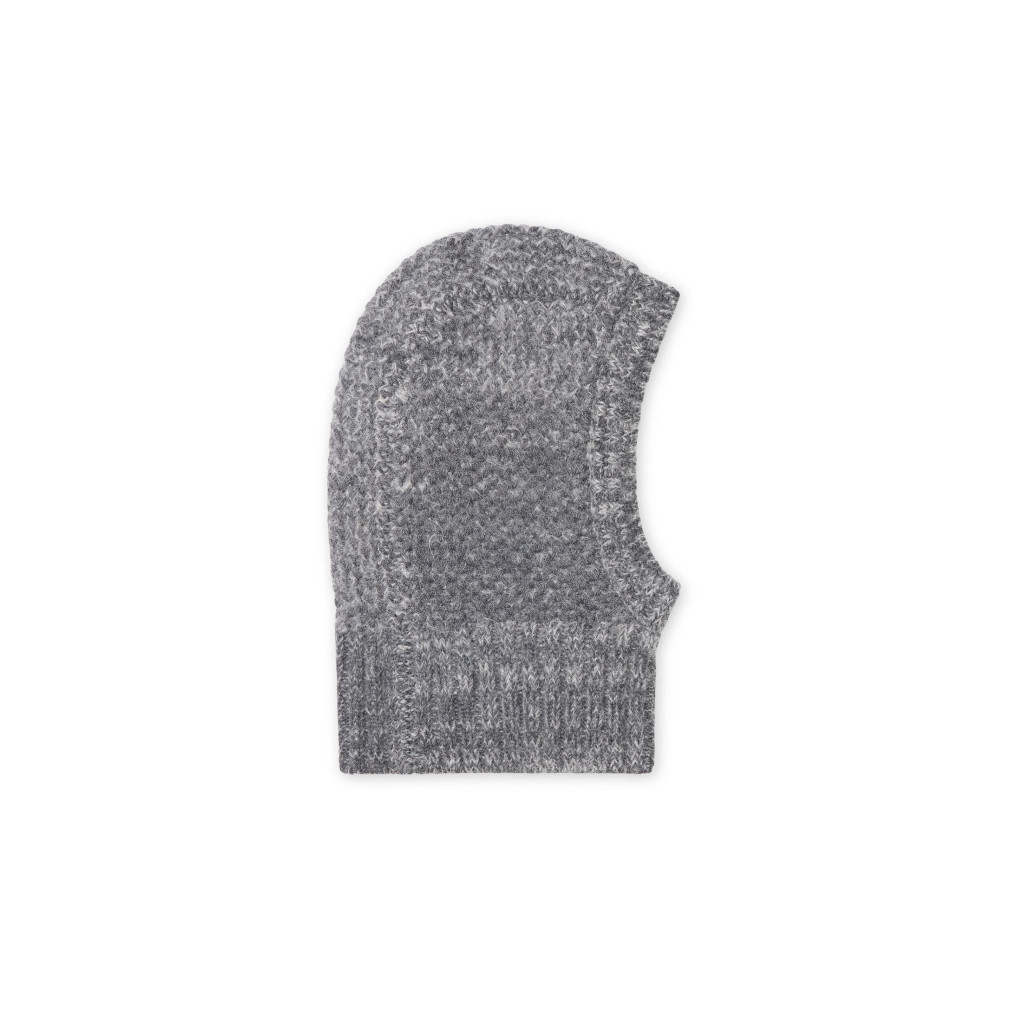 Gray balaclava garment on a white background