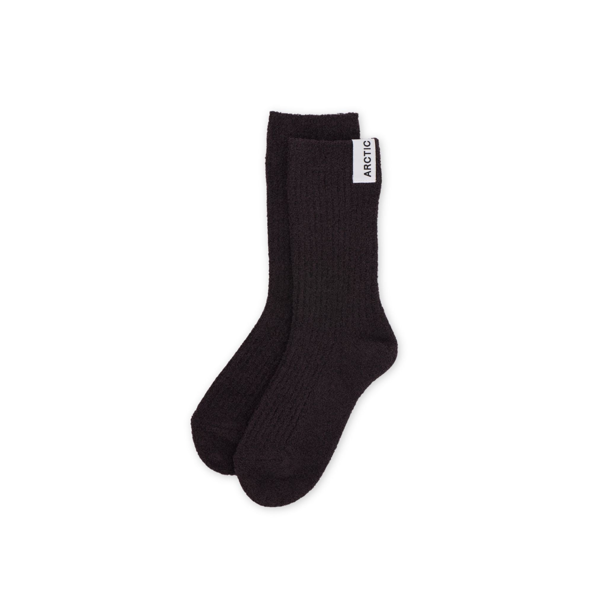 Arctic Fox's cosy recycled socks in dark grey on a white background
