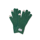 Fern green gloves with gray tips on a white background, featuring the brand 'Arctic Fox'.