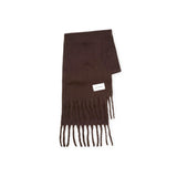 Brown scarf with fringes on a white background
